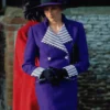 Princess Diana Sandringham Christmas Day Purple Wool Coat