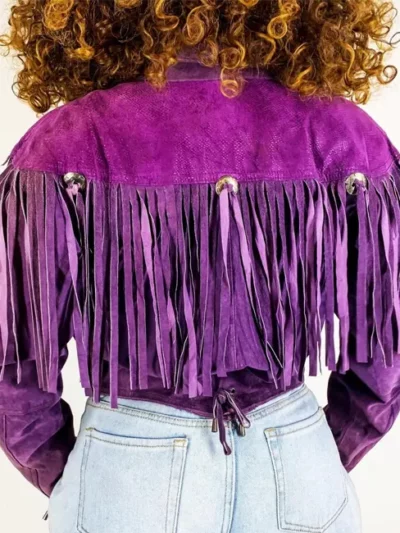 Purple Fringe Jacket Back
