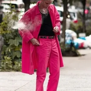 Rapper Colson Baker Pink Cotton Suit Front