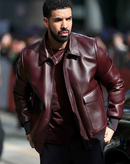 Rapper Drake Bomber Leather Jacket
