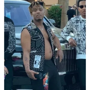 Rapper-Juice-Wrld-998-Black-Studded-Jean-Vest