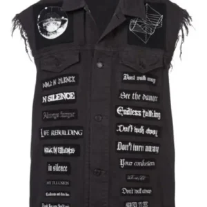 Rapper Juice Wrld Denim Patch Black Vest