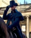 Rege Jean Page Tv Show Bridgerton S02 Simon Basset Double Breasted Navy Blue Cowboy Duster Coat