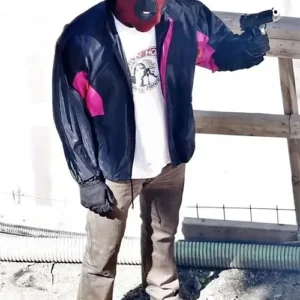 Ryan Reynolds Black with pink Satin Jacket