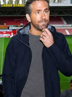 Ryan Reynolds Blue Trench Coat Front