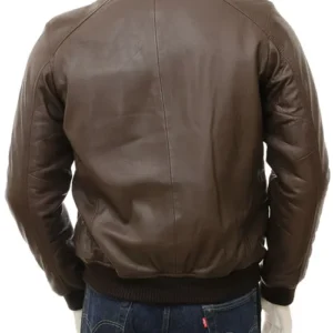 Ryan Reynolds Brown Leather Jacket Back