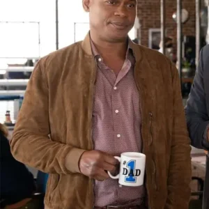 Bokeem Woodbine Old Dads Brown Suede Bomber Jacket