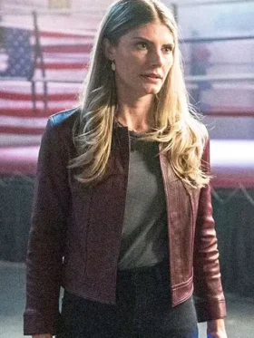 Caitlin Bassett Quantum Leap S02 Maroon Leather Jacket