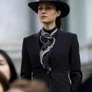 Carla Gugino the Fall of The House of Usher Black Suit