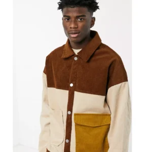 Color Block Corduroy Jacket
