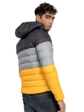 Color Block Puffer Jacket Back