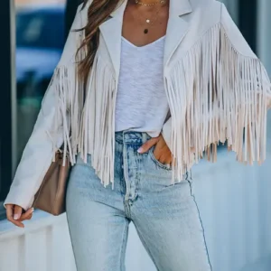 Cropped Fringe Jacket