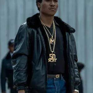 Demetrius Lil Meech Flenory BMF 2021 Demetrius Big Meech Flenory Black Leather Jacket On sale