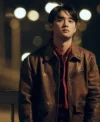 Do Kyungsoo Brown Leather Jacket