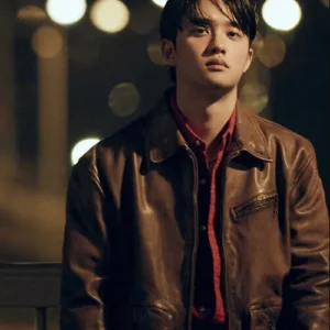 Do Kyungsoo Brown Leather Jacket