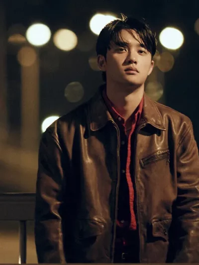 Do Kyungsoo Brown Leather Jacket