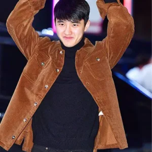 Do Kyungsoo Camel Brown Corduroy Jacket