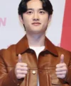 Do-Kyungsoo-Camel-Brown-Faux-Leather-Jacket