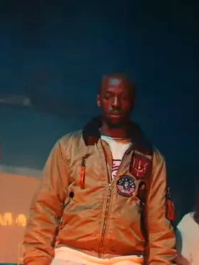 Dont Look Away Abu Dukuly Satin Bomber Jacket