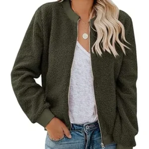 Fleece Bomber Jacket Womens