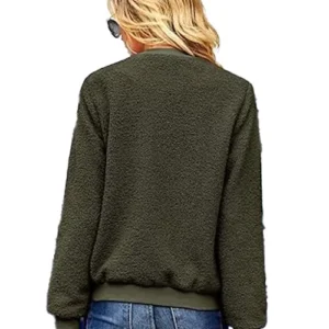 Fleece Bomber Jacket Womens Back