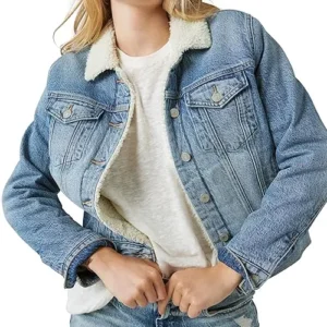 Fleece Lined Denim Jacket Womens