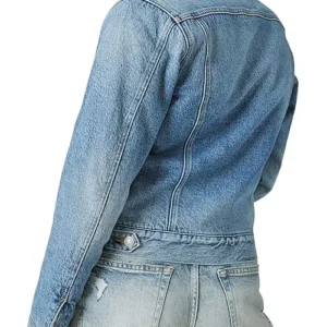 Fleece Lined Denim Jacket Womens Back