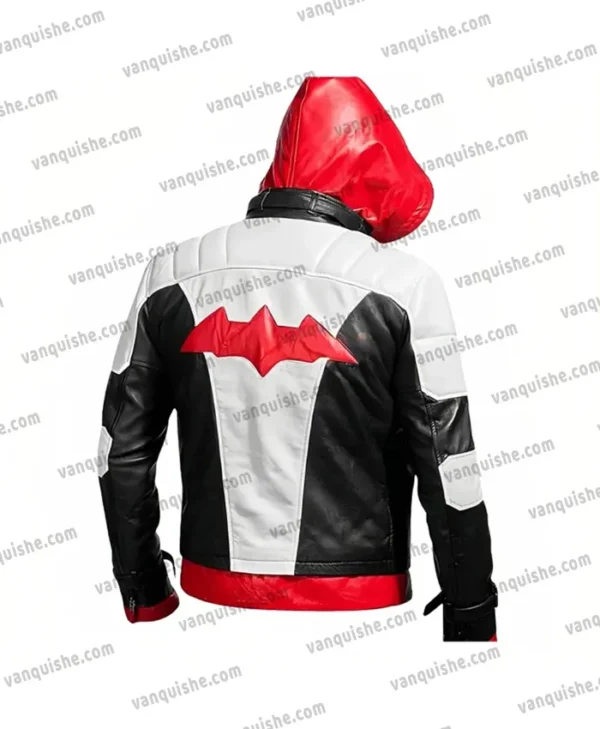 Batman Arkham Knight Jason Todd Red Leather Jacket White Back