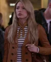 Buy Gossip Girl 2021 Serena Van Woodsen Brown Leather Coat