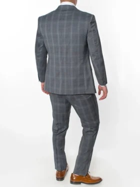 Buy Mens 3 Piece Slim Fit Checked Grey Executive Prom Suit