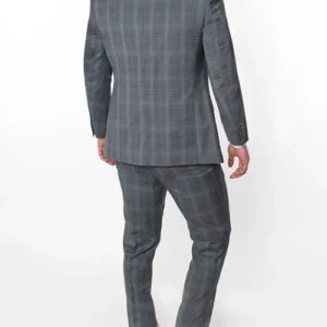 Buy Mens 3 Piece Slim Fit Checked Grey Executive Prom Suit