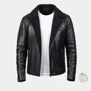 Buy Now Mens Black Shearling Fur Genuine Leather Jacket