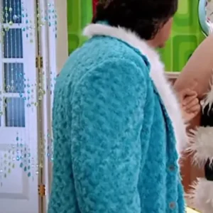 Familia Eugenio Derbez La Ludovico P. Luche Baby Blue Fur Coat For Sale