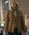Gossip Girl 2021 Serena Van Woodsen Brown Leather Coat On Sale 