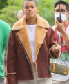 Gossip Girl Julien Calloway Brown Shearling Fur Jacket On Sale 