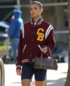 Gossip Girl Julien Calloway Maroon Varsity Jacket