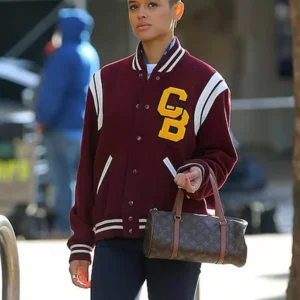 Gossip Girl Julien Calloway Maroon Varsity Jacket