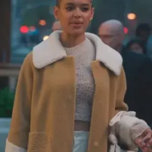 Jordan Alexander Gossip Girl S02 Camel Brown Shearling Coat