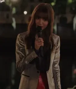 Lily Collins Emily In Paris S03 Silver Blazers
