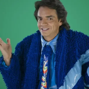 Ludovico P. Luche Familia Eugenio Derbez La Blue PU Fur Jacket