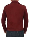 Men Biker Suede Leather Vegan Maroon Jacket