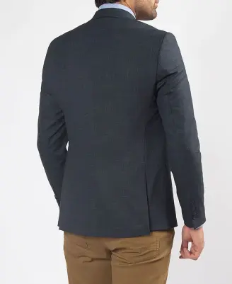 Men-Blue-Textured-Suiting-Fabric-Dinner-Blazer-Jacket-Back