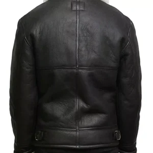 Men RAF B3 Aviator Bomber Shearling Fur Black Jacket For Men