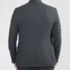 Men-Single-Breasted-Textured-Gray-Notched-Collar-Blazer-Back
