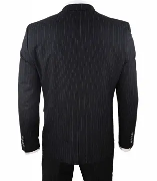 Mens-1920-Classic-Single-Breasted-Black-Pinstripe-Prom-Suit-Back