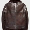 Mens Aviator Distressed Brown Genuine Leather Jacket Back