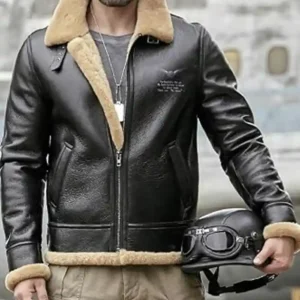 Mens Aviator Flight B3 Shearling Bomber Genuine Leather Jacket For Winter Season Sale