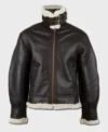 Mens B3 Shearling Fur Aviator Coffee Brown Jacket