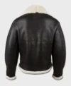 Mens B3 Shearling Fur Aviator Dark Coffee Brown Leather Jacket