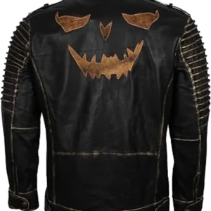 Mens Biker Quilted Black Hoodie Real Leather Jacket Sale
